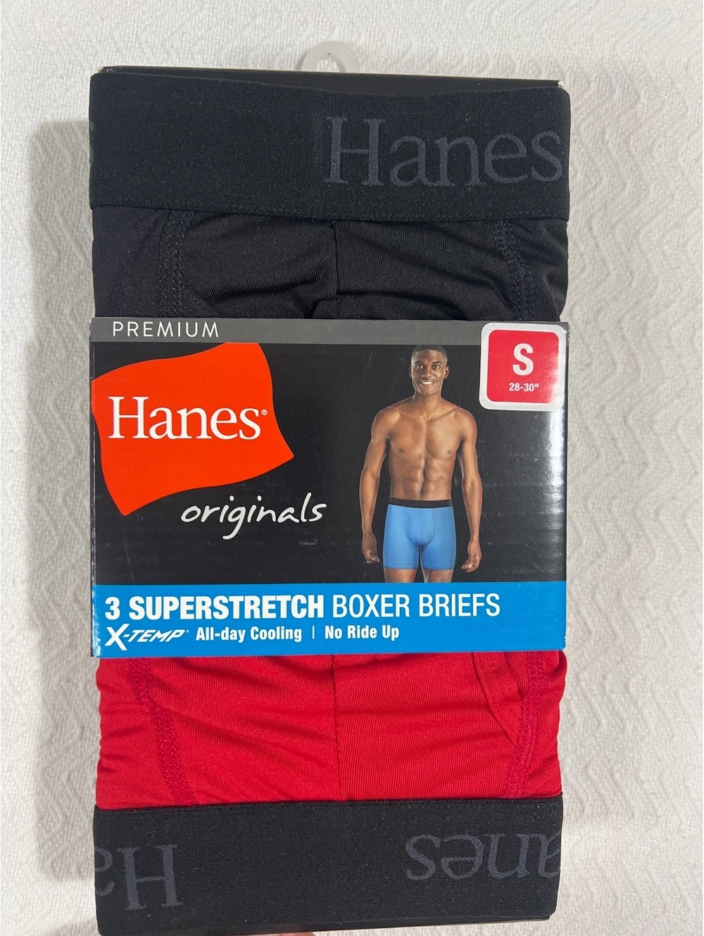 Hanes Originals 3 Superstretch Boxer Briefs Size Small 28-30 Waist